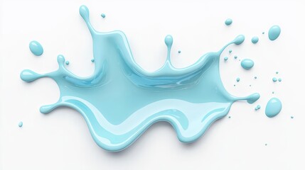 Poster - Abstract liquid splash with reflections, 3d render illustration, isolated on white background, modern art and design collection