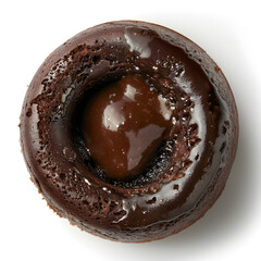 Canvas Print - Molten Chocolate Lava Cake: Warm chocolate cake with a gooey chocolate center. top view