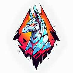 Sticker - Cyber Llama with Red Eyes