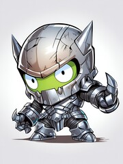 Sticker - Chibi Warrior in Full Armor