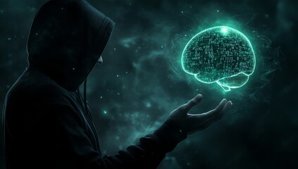 Poster - a binary background for hackathons and similar digital events. fallen zero numbers with matrix effec