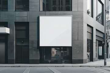 Wall Mural - Square sign mockup building transportation architecture.