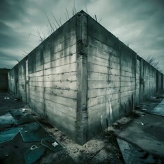 Wall Mural - Top view of aged concrete wall for background