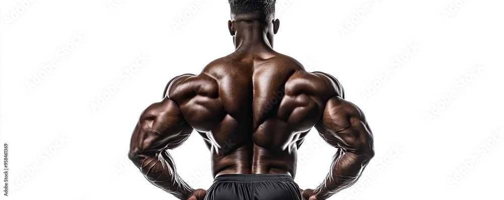 Good Back Man Athletic male posing with impressive muscular back, showcasing strength ...