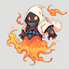 Sticker - Fiery Ghostly Figure