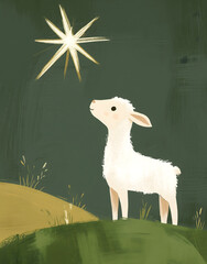 Wall Mural - Lamb Under the Star