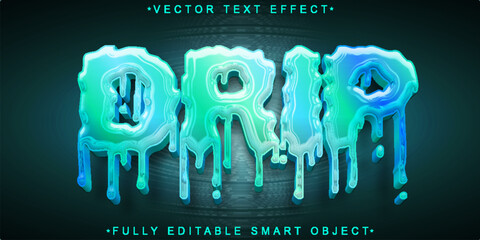 Poster - Blue Drip  Vector Fully Editable Smart Object Text Effect