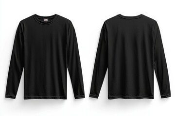 Black long sleeve tshirt mockup isolated created with Generative AI