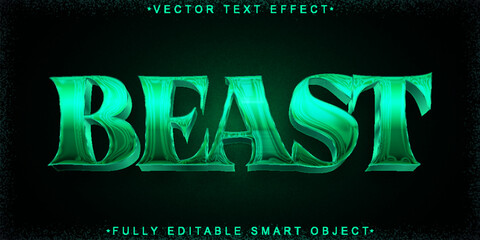 Poster - Green Horror Beast Vector Fully Editable Smart Object Text Effect