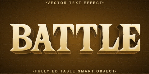 Poster - Brown Gold Battle Vector Fully Editable Smart Object Text Effect