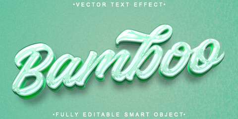 Wall Mural -  Bamboo Green Vector Fully Editable Smart Object Text Effect