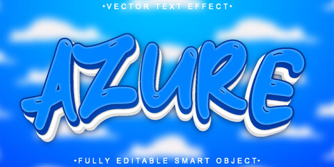 Poster - Blue Sky Azure Vector Fully Editable Smart Object Text Effect