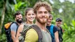 © pimnada - Smiling Hikers In Lush Green Rainforest