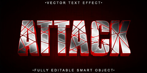 Poster - Shiny War Attack Vector Fully Editable Smart Object Text Effect
