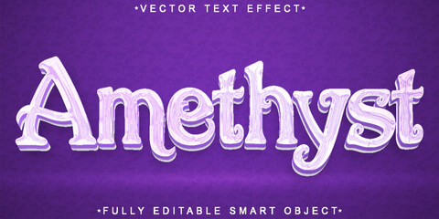 Poster - Shiny Gems Purple Amethyst Vector Fully Editable Smart Object Text Effect
