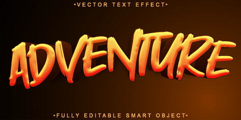Poster - Cartoon Forest Adventure Time Vector Fully Editable Smart Object Text Effect
