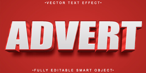 Aufkleber - Advert Red Vector Fully Editable Smart Object Text Effect