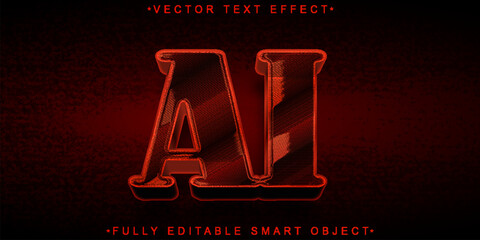 Aufkleber - Red AI Vector Fully Editable Smart Object Text Effect