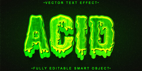 Poster - Green Fluid Acid Vector Fully Editable Smart Object Text Effect