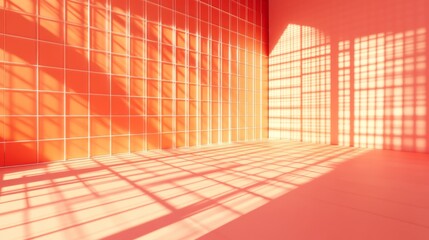 Poster - An abstract technology background in an empty room studio, intended for use in presenting a product.