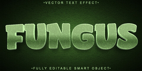 Poster - green fungus vector fully editable smart object text effect