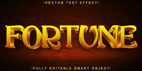 Poster - Fortune Gold Vector Fully Editable Smart Object Text Effect