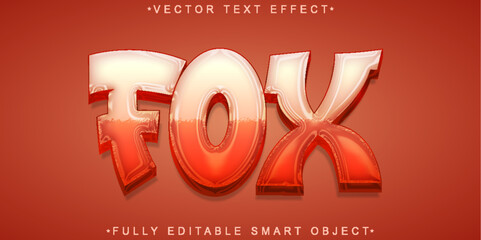 Poster - Orange Fox Vector Fully Editable Smart Object Text Effect