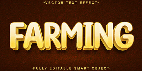 Poster - Cartoon Farmer Vector Fully Editable Smart Object Text Effect
