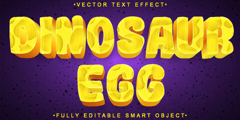 Poster - Cartoon Yellow Dinosaur Egg Vector Fully Editable Smart Object Text Effect