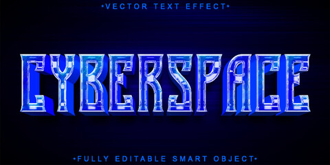 Aufkleber - Blue Cyberspace  Vector Fully Editable Smart Object Text Effect