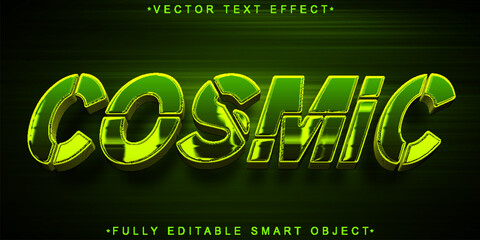 Poster - Green Shiny Cosmic Vector Fully Editable Smart Object Text Effect