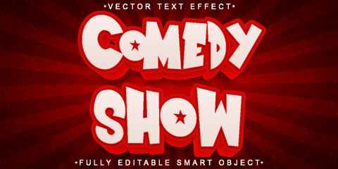 Poster - Cartoon Comedy Show Vector Fully Editable Smart Object Text Effect