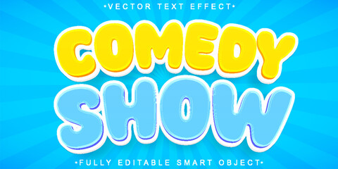 Poster - Cartoon Comedy Show Vector Fully Editable Smart Object Text Effect