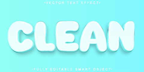 Poster - Blue White Clean Vector Fully Editable Smart Object Text Effect
