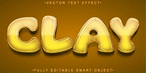 Poster - Clay Mud  Vector Fully Editable Smart Object Text Effect