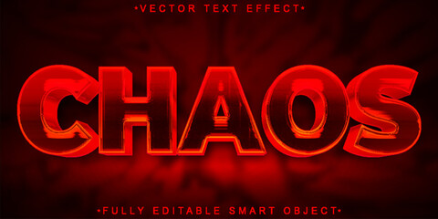 Poster - red worn chaos vector fully editable smart object text effect
