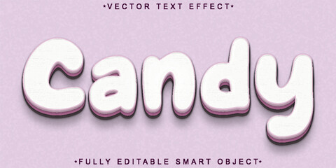 Poster - Cartoon Smooth Candy Vector Fully Editable Smart Object Text Effect