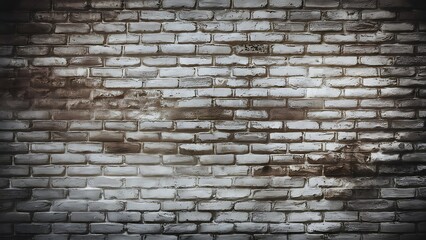 Wall Mural - Full frame of white grunge textured brick wall background