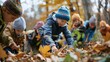 © Attasit - School children in nature, collecting leaves for a biology project