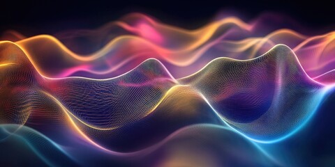 Fototapete - Abstract wavy background created through computer generated line art illustration