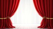 © vitanovski - Realistic red velvet curtains opening on transparent background