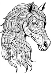 Sticker - Horse head sketch drawing mammal.