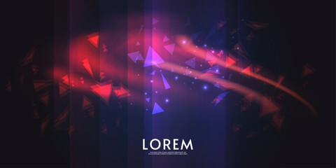 Poster - Aurora element design on dark background. Background aurora template. Bright light. Northern lights. Vector illustration. Design for background, wallpaper, postcard, web, banner, cover.