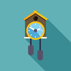 Poster - cuckoo clock with a swinging pendulum, marking the passage of time in a timeless and elegant style
