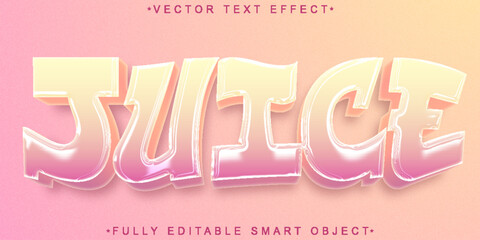 Canvas Print - Orange Juice Vector Fully Editable Smart Object Text Effect