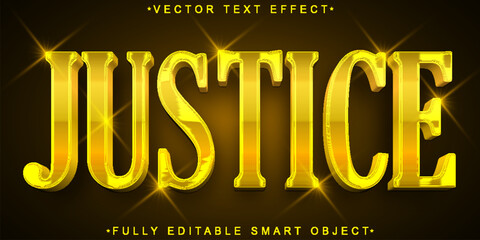 Poster - justice golden vector fully editable smart object text effect