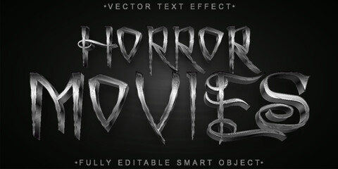 Poster - Horror Movie Vector Fully Editable Smart Object Text Effect