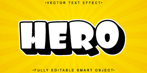 Poster - Cartoon Hero Vector Fully Editable Smart Object Text Effect