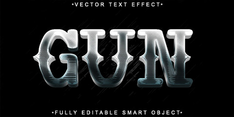 Poster - Gun Vector Fully Editable Smart Object Text Effect