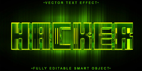 Aufkleber - Hacker Green  Vector Fully Editable Smart Object Text Effect